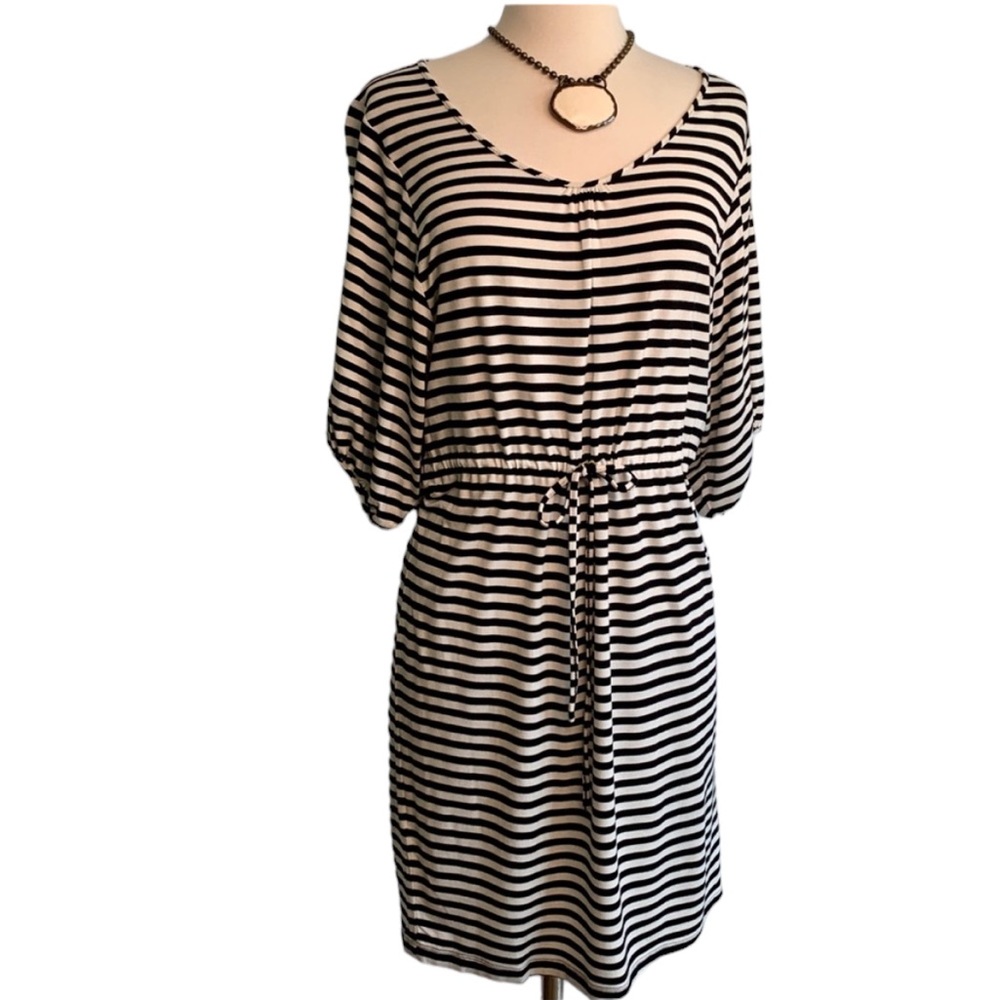 Calvin Klein Black & White Striped Dress